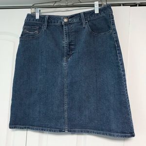 Great Staple Knee Length Denim Skirt